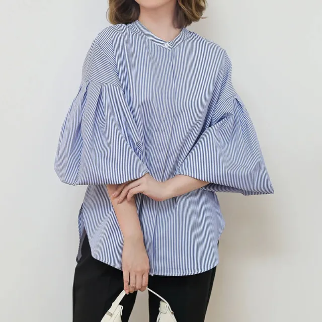Japanese And Korean Autumn Women's Shirt High grade Striped Colors M - Shop at LoveMi