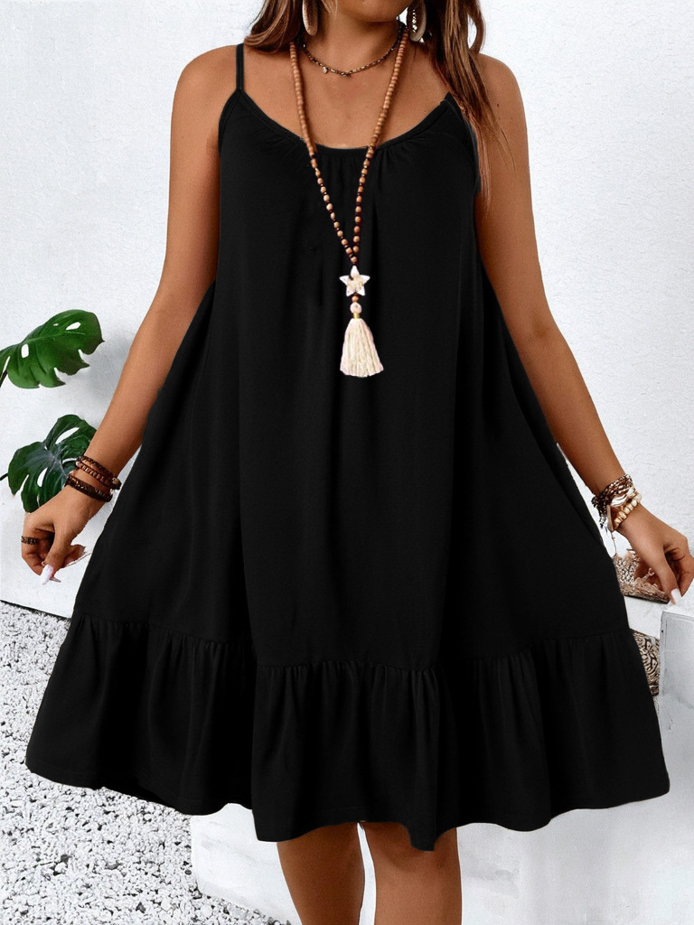 Strapless Solid-color Elegant Vacation-style Dress 3