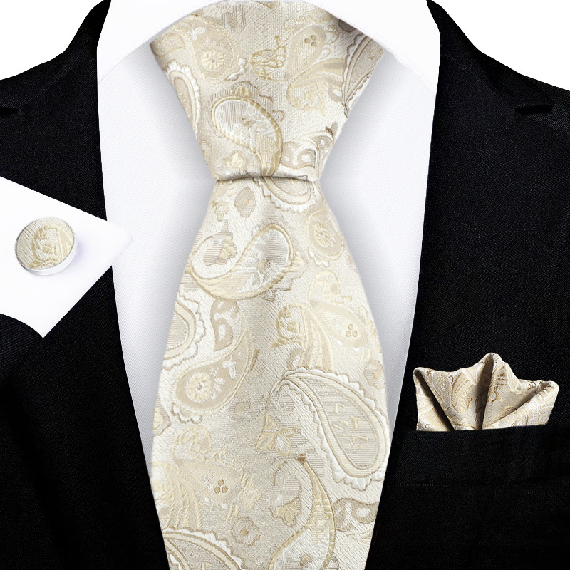 Jacquard-embroidered Cashew Flower Tie