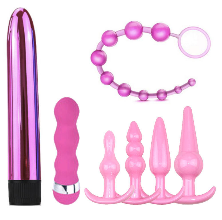6AV Vibrating Butt Plug Combo Set