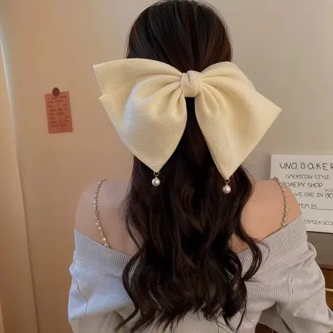 New Large Bow Barrettes Spring Clip for Women