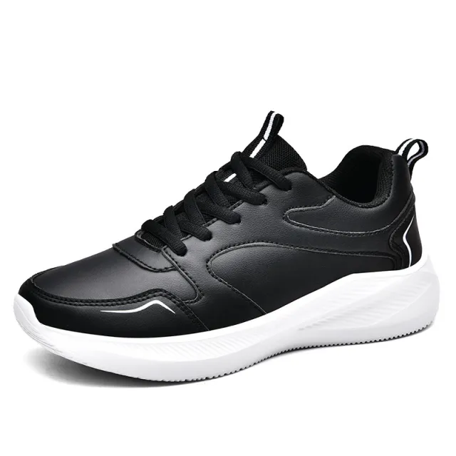 Waterproof Leather Soft Bottom Casual Sneaker Women Black - Shop at LoveMi