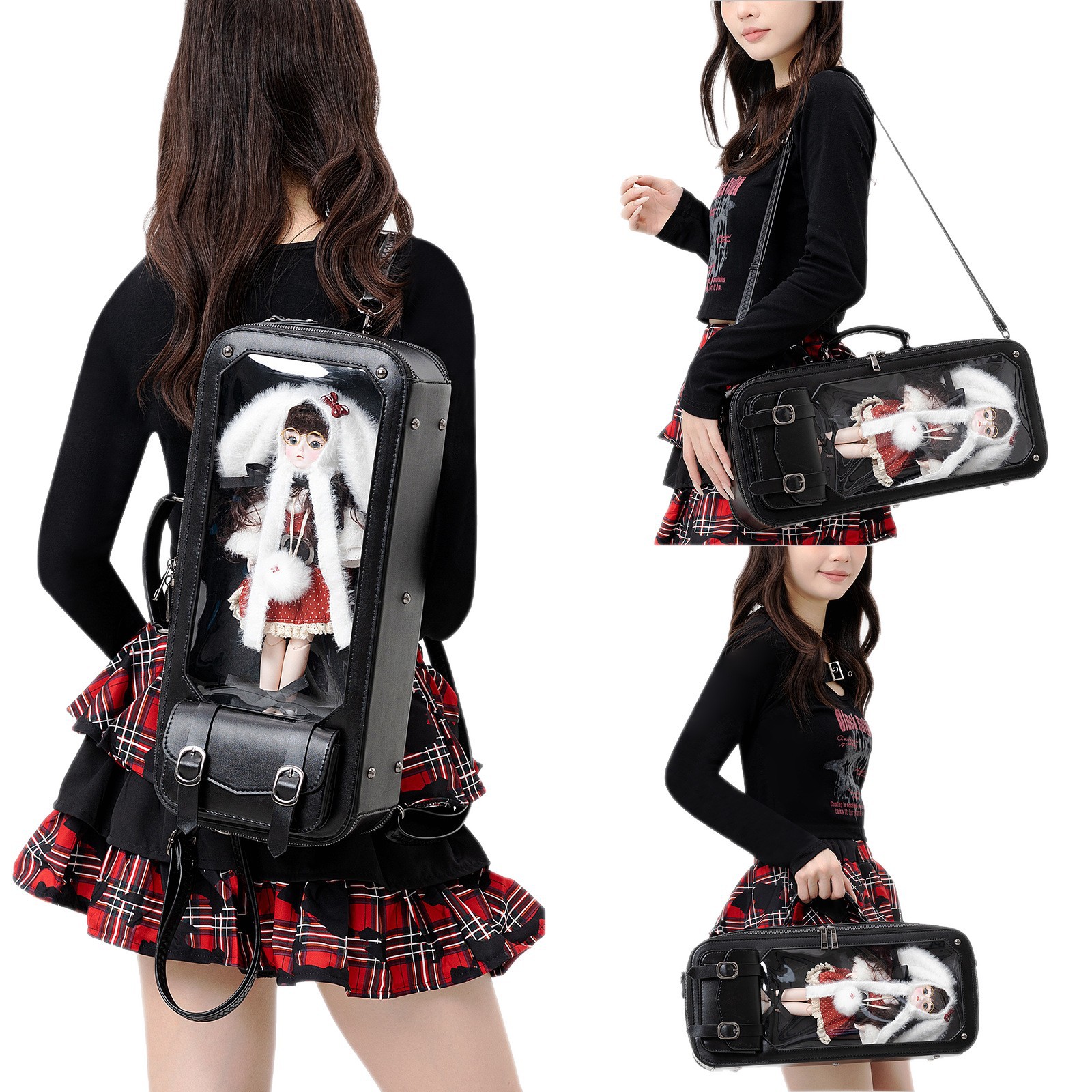 Transparent Doll Shoulder Crossbody Handbag