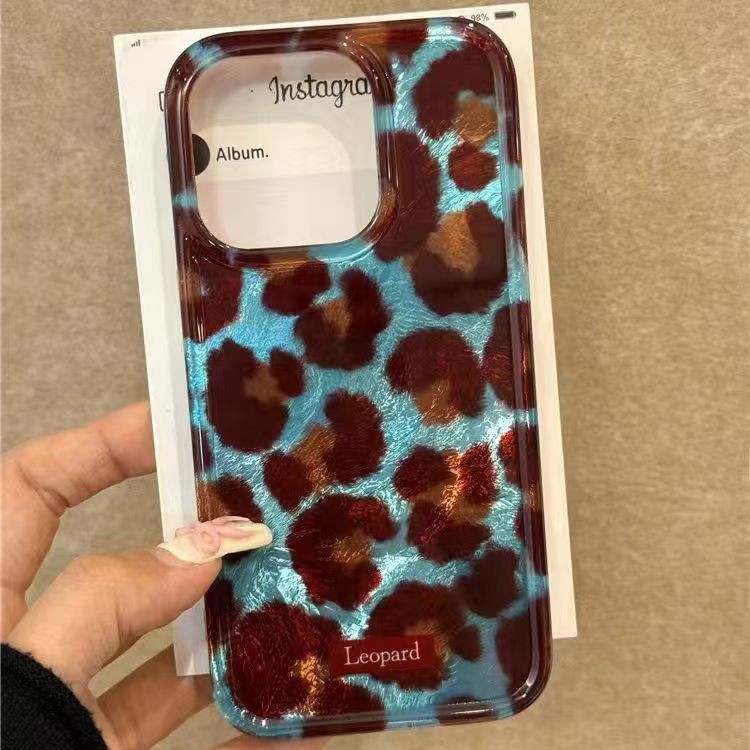 Blue-brown Leopard-pattern Swirl Phone Case Protector