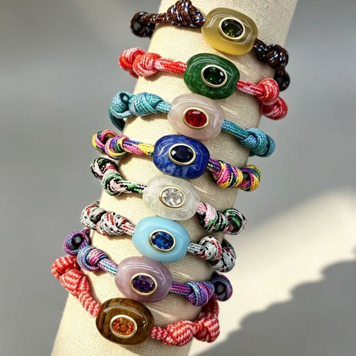 Natural Stone Evil Eye Braided Bracelet