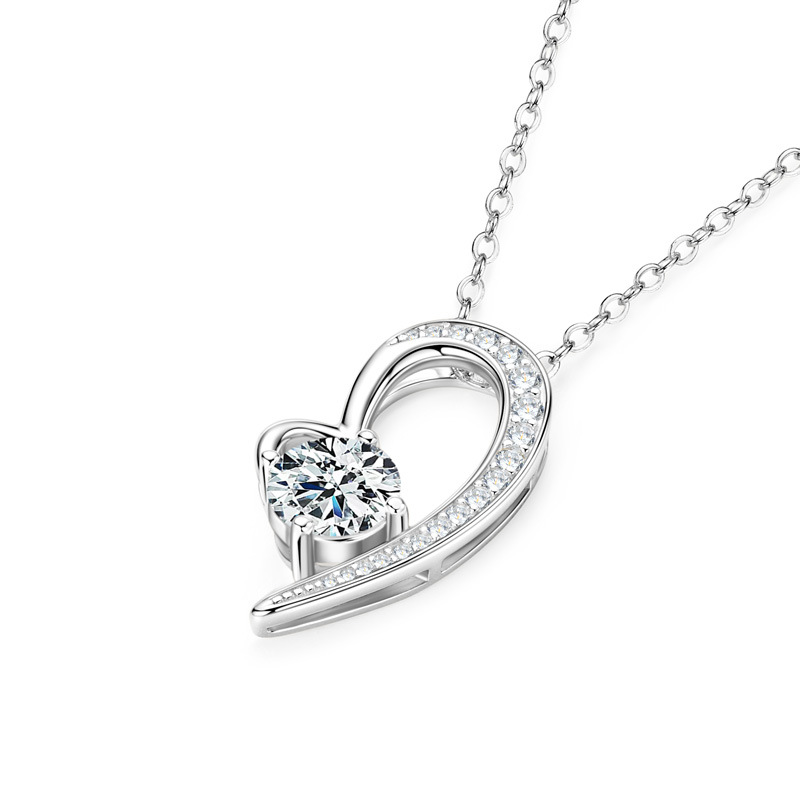Classic All-match 925 Silver Heart-shaped Necklace