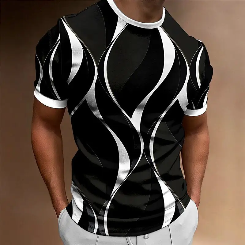 Loose High Quality Striped Short Sleeve