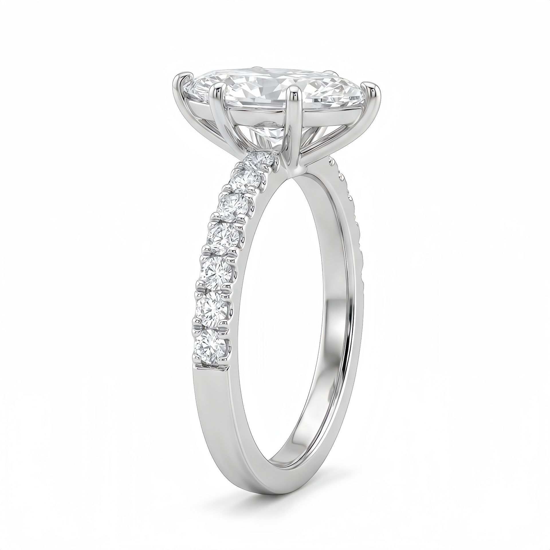S925 Sterling Silver Moissanite Ring Horse Eye Design