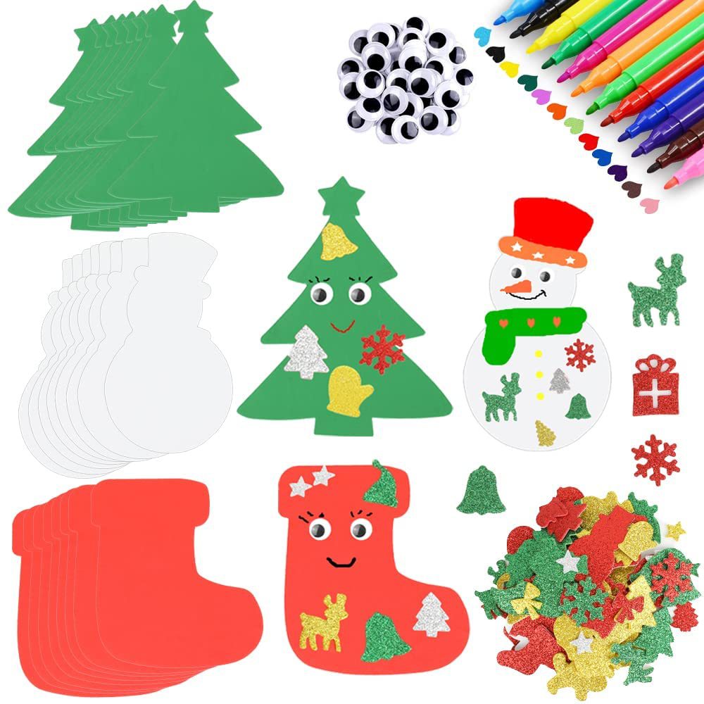 Title 3, 24 PCs Christmas Foam Stickers Suit DIY Decoration