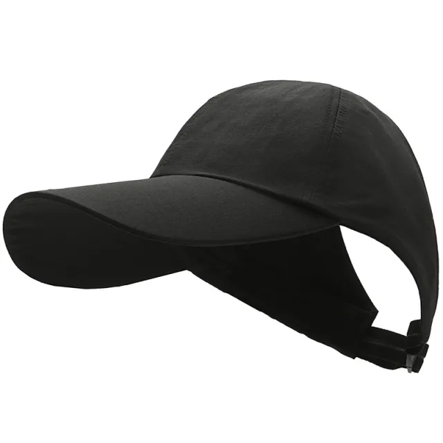 Summer Quick drying Sunscreen Soft Top Topless Hat Black - Shop at LoveMi