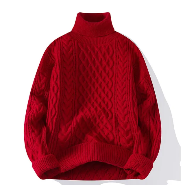 Sleek High Neck Sweater With A Minimalist Design Red - Shop at LoveMi