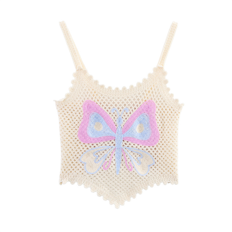 Crocheted Hollow Bow Knitted Camisole