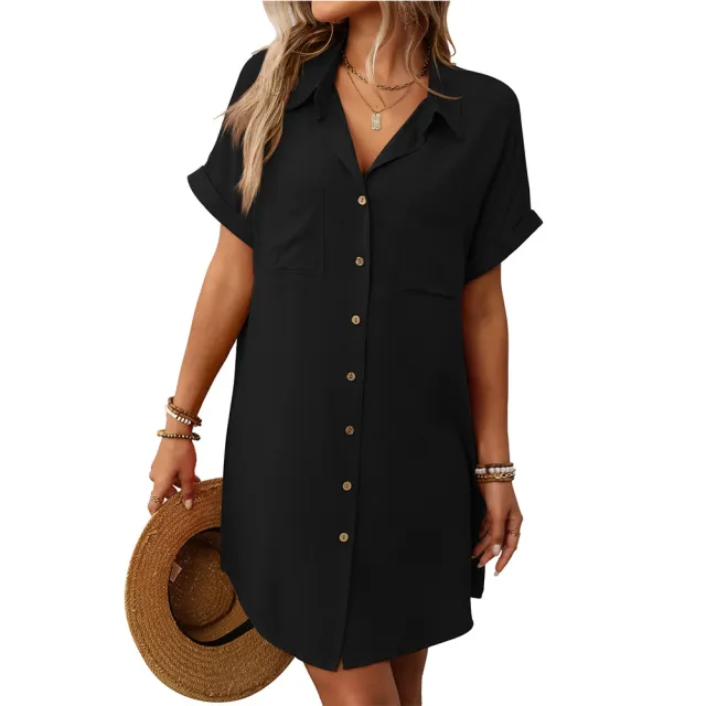 Women's Striped Cotton And Linen Dress Shirt Black - Shop at LoveMi