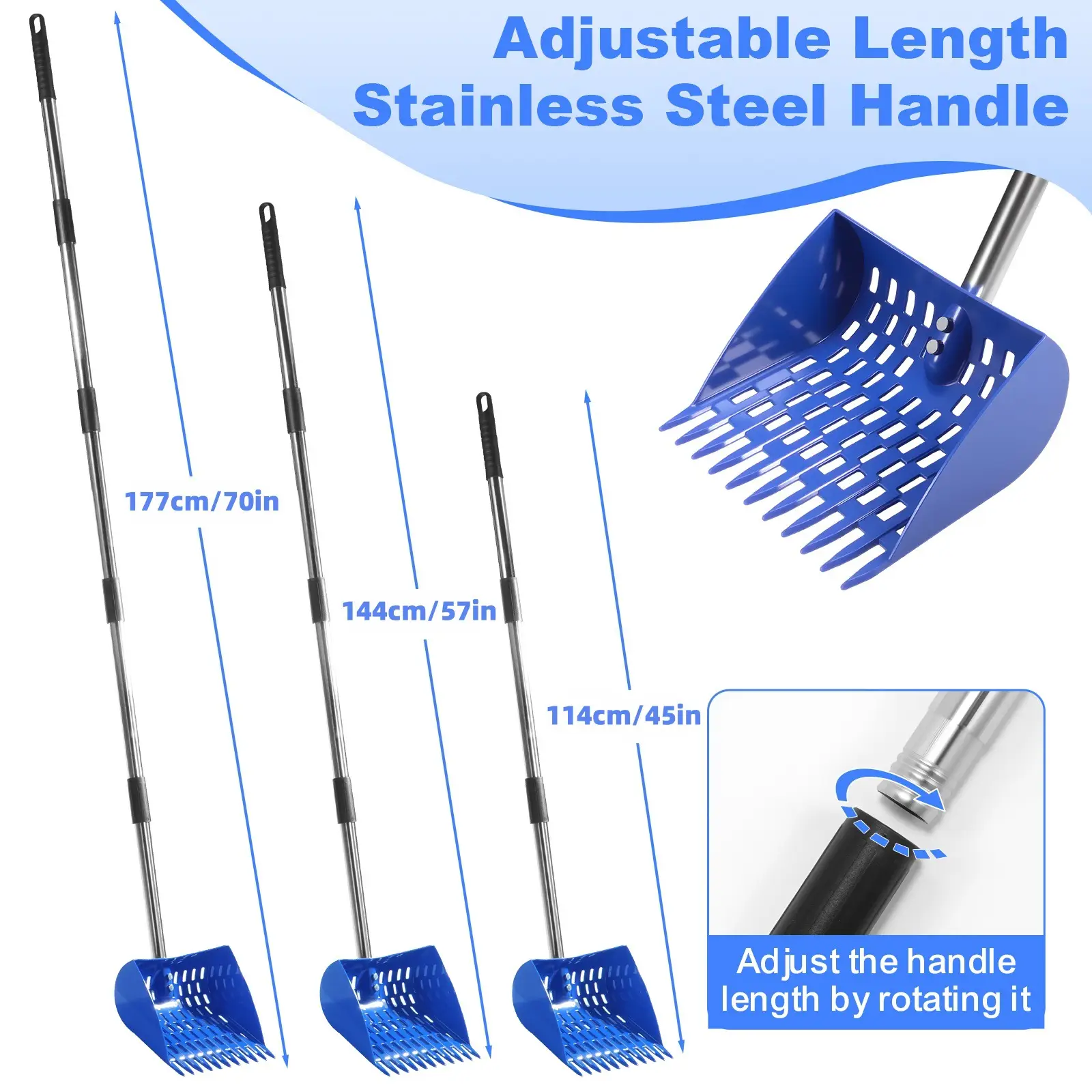 2-in-1 Chicken Manure Shovel And Rake Durable Sand Sieve