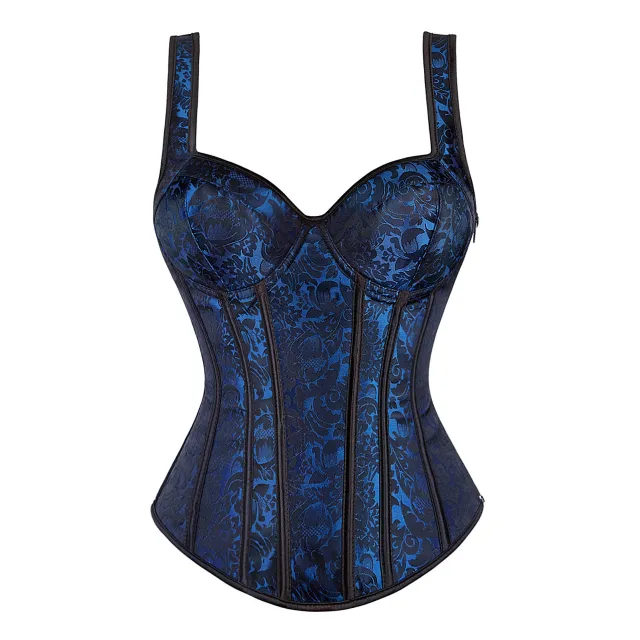 Women's Fashion Personality Retro Jacquard Corset Sapphire Blue - Shop at LoveMi