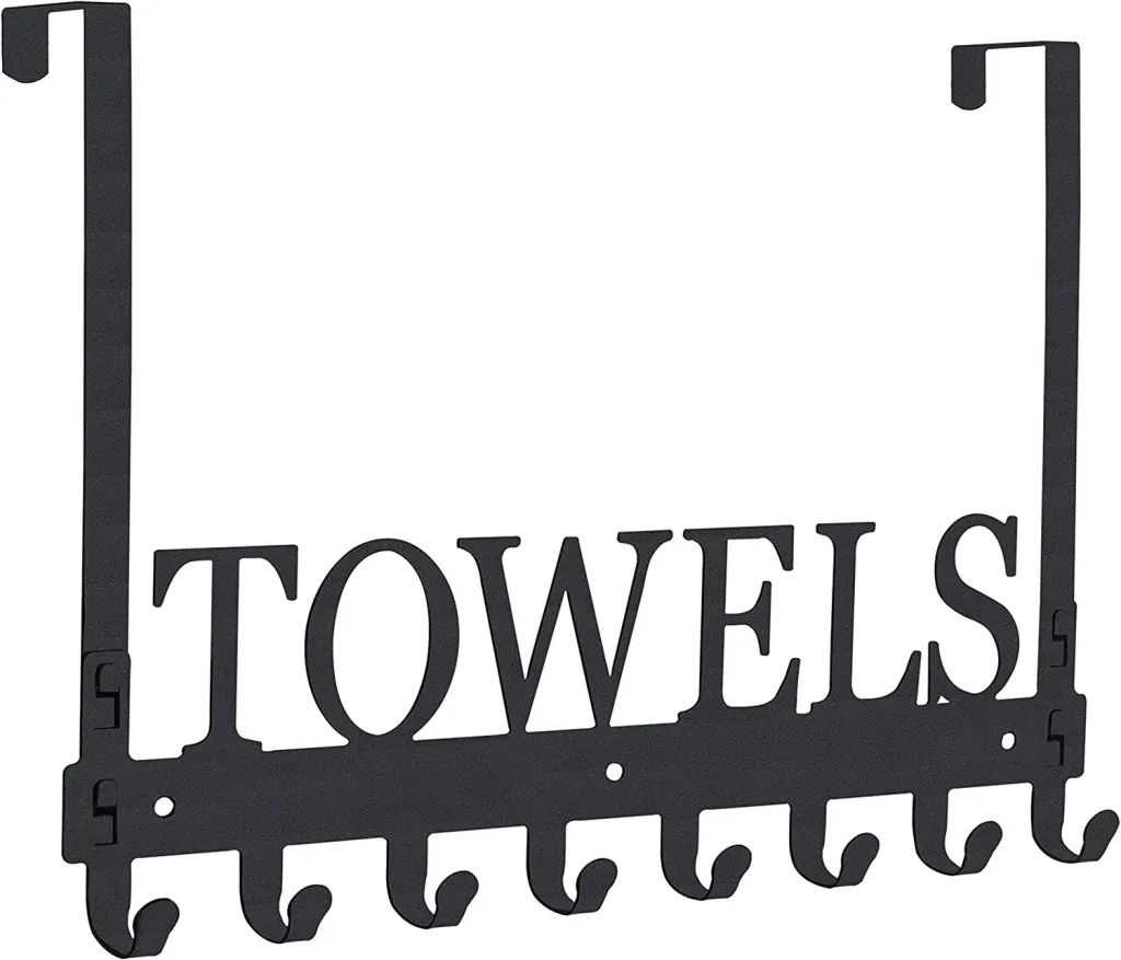Black Towel Rear Door Hook Shower Door Rear Towel Rack Hook - Black