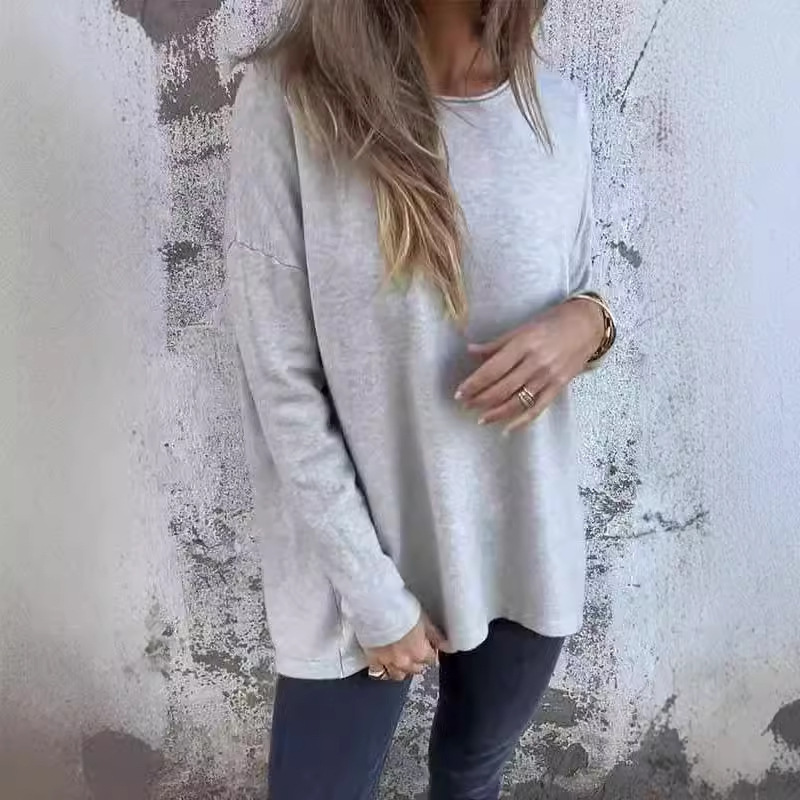 Women's Round Neck Long Sleeve T-shirt Top