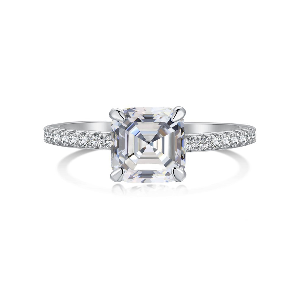 S925 Sterling Silver Ring Super  High Carbon Diamond