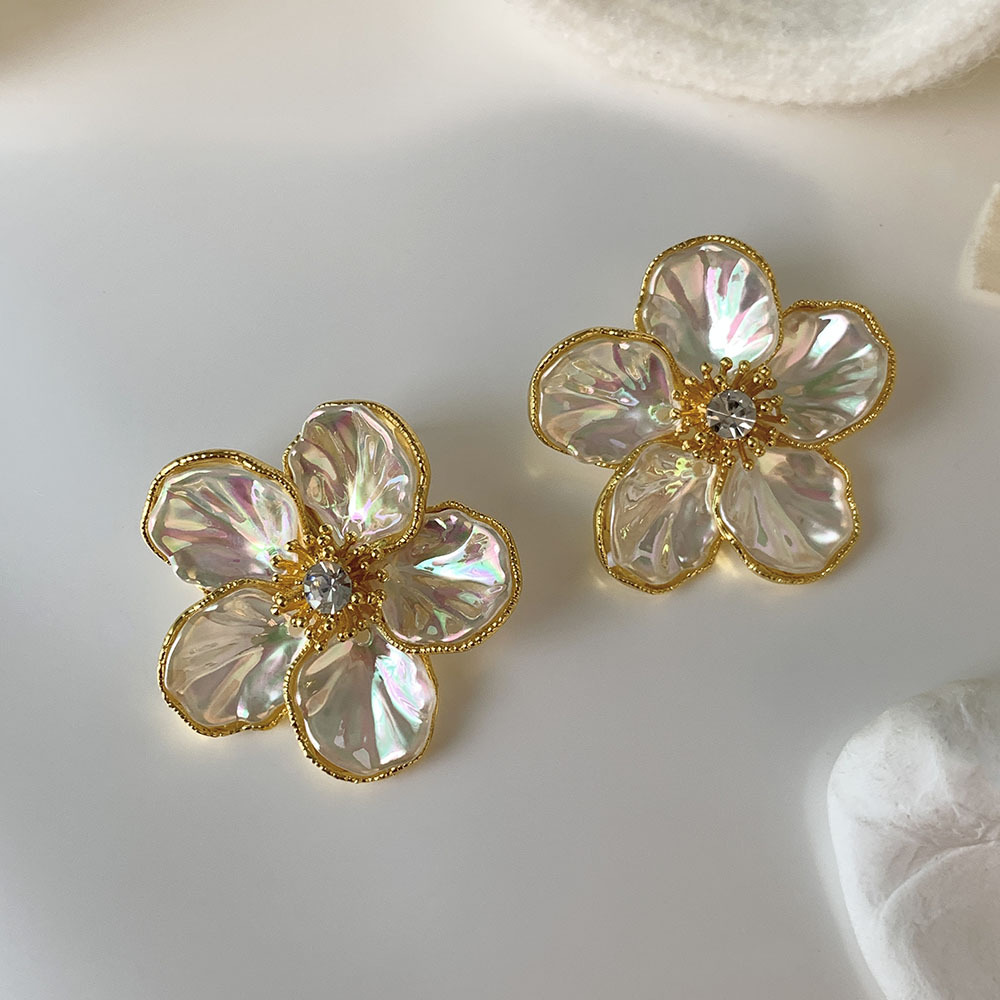 European And American Beautiful Flowers Earrings Women's