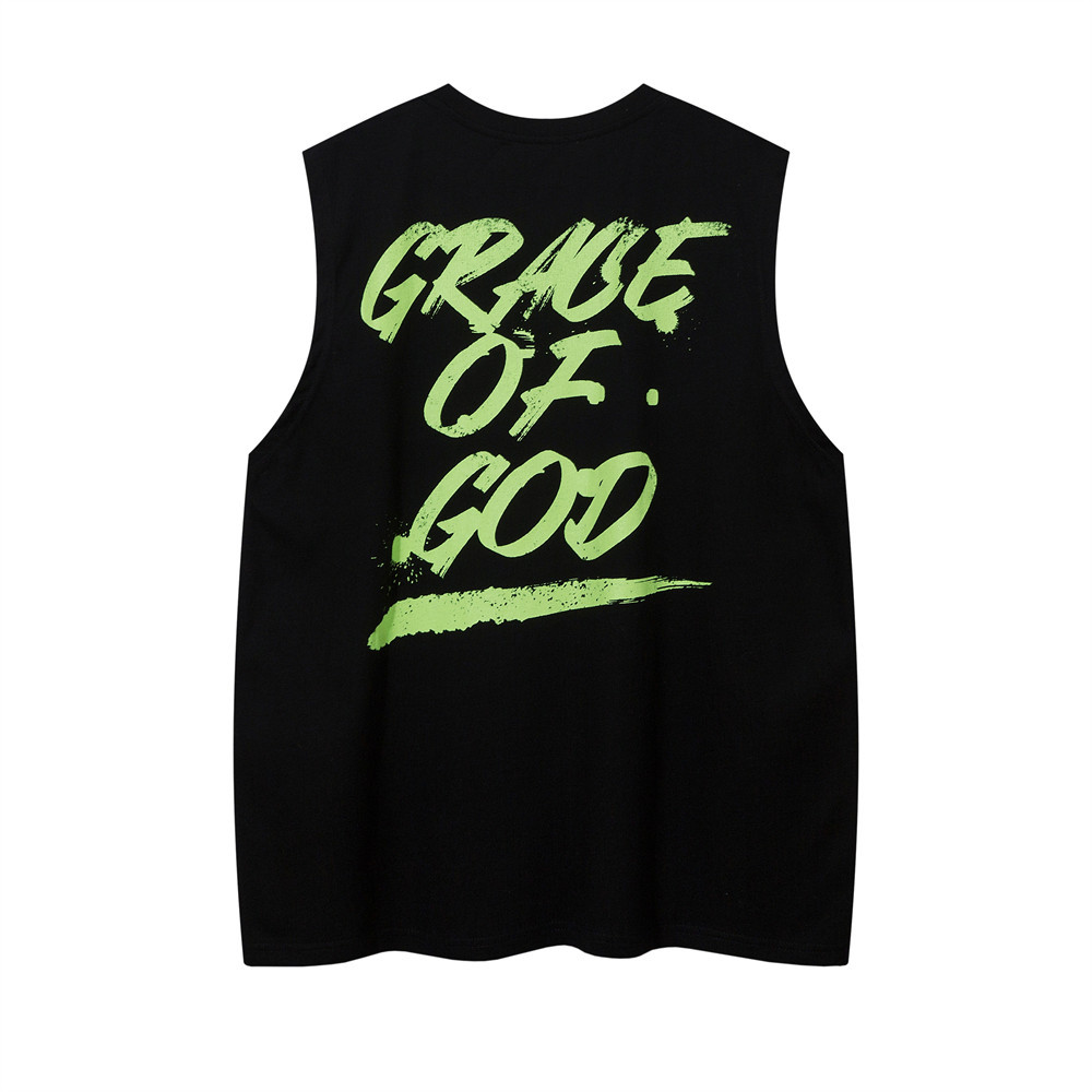 Casual Versatile Summer Graffiti Letter Printed Men's Vest