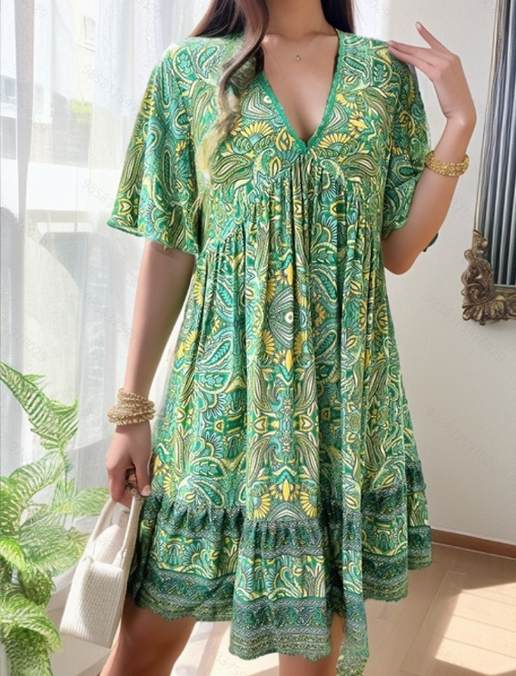 Female Casual Printing Ladies Dress