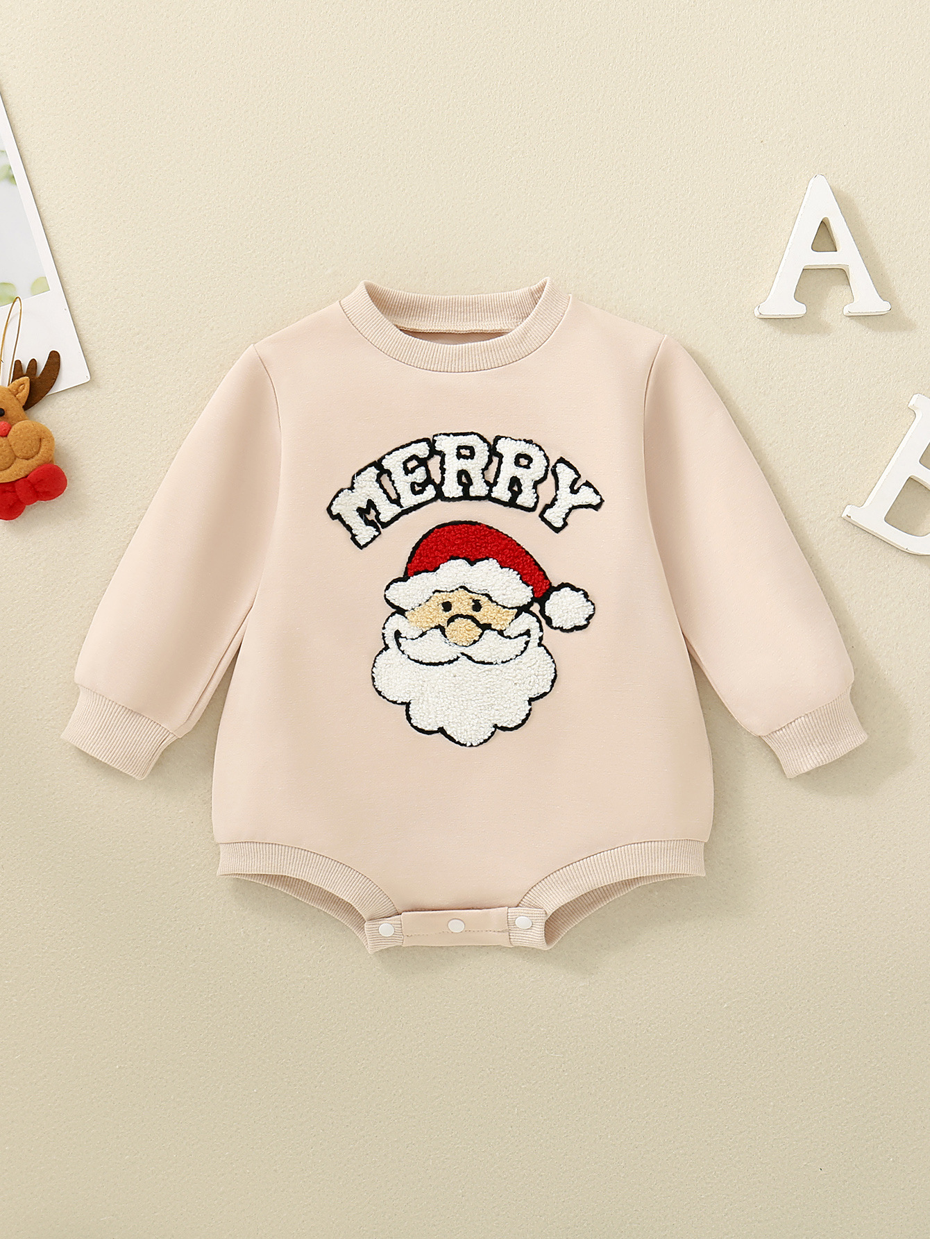 Title 6, Long Sleeve Baby Boy Girl Christmas Romper