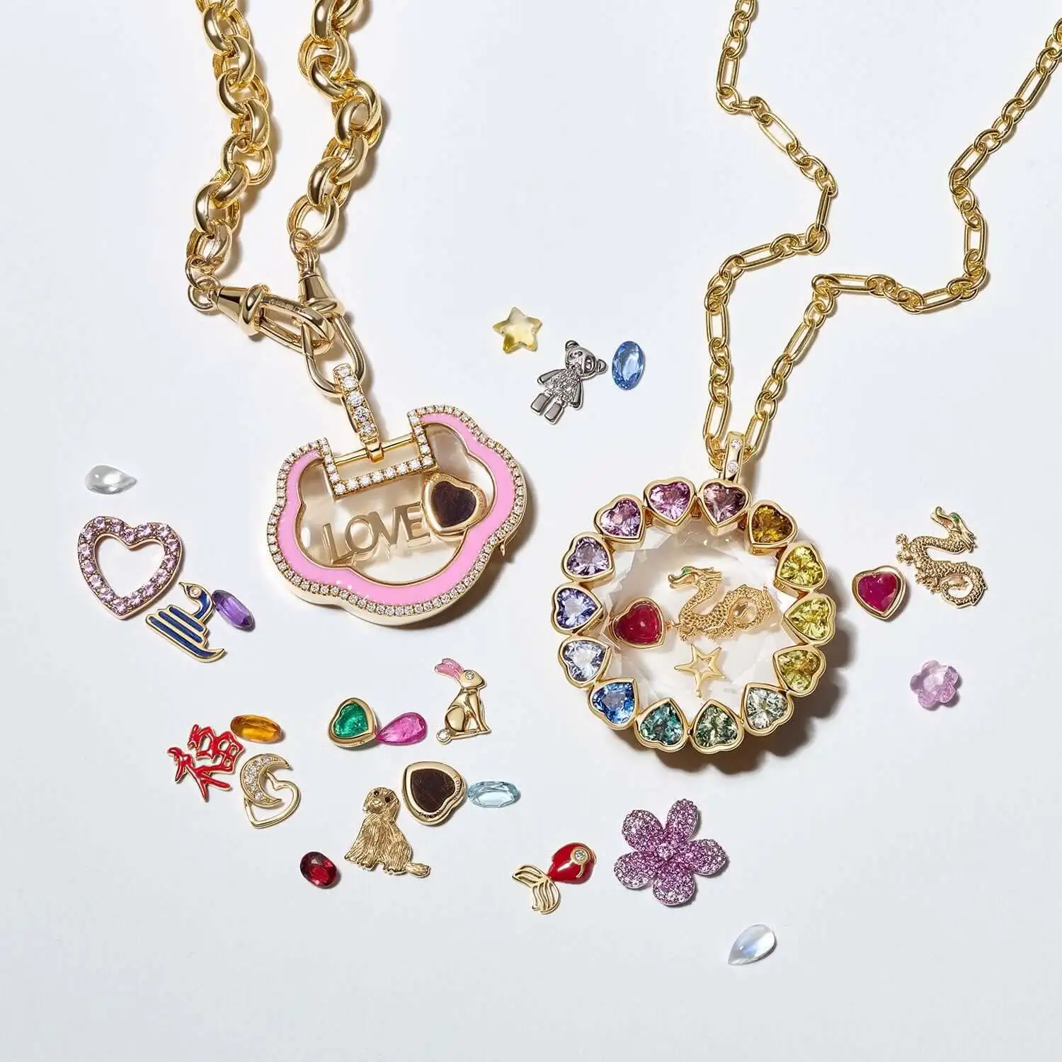 Ins Style Small Pendant Loving Heart Zircon
