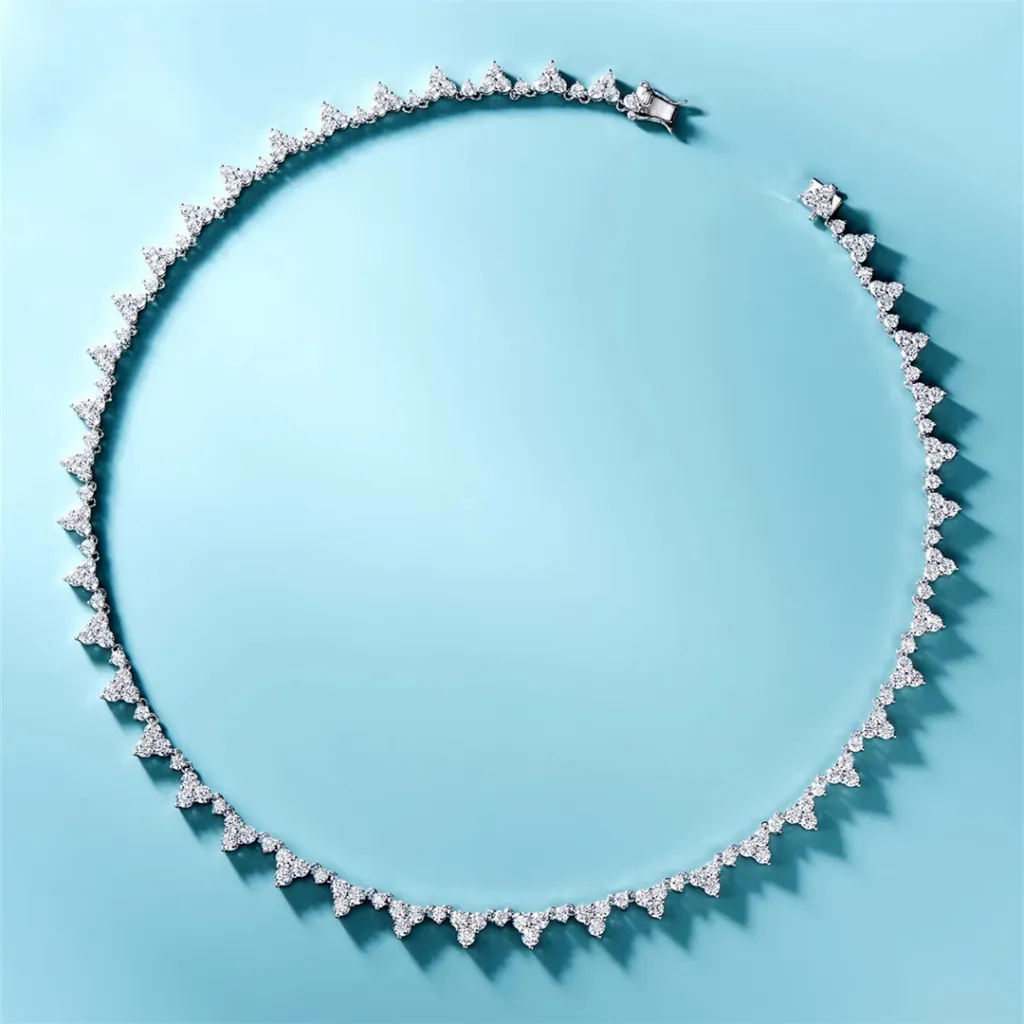 Women's Full Circle Diamond Necklace - White Gold Color