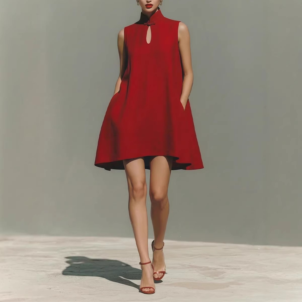 Front-short Back-long Asymmetrical Sleeveless Dress