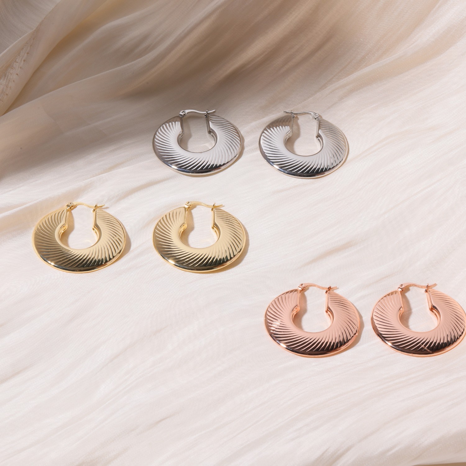 Stainless Steel Mirror Geometry Titanium Steel Hollow Earrings