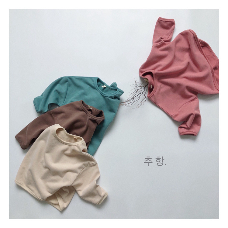 Basic Children's Long-sleeved Sweatshirt For Autumn And Winter Layering