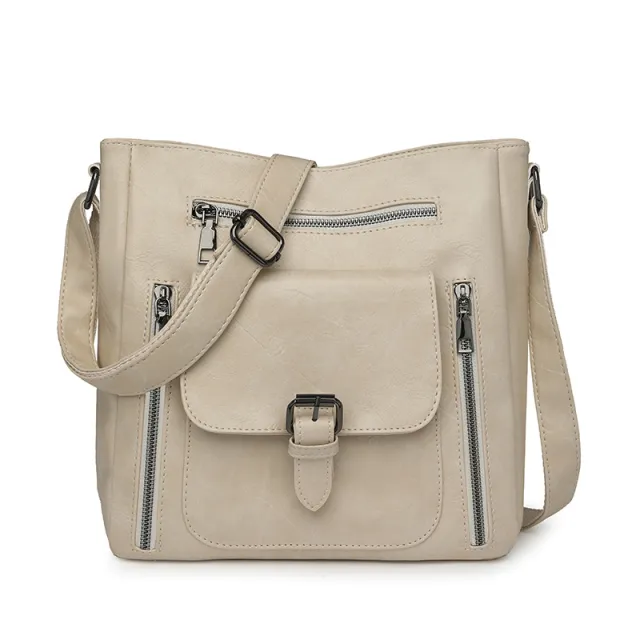 European And American Retro Casual Travel Crossbody Bag Beige - Shop at LoveMi