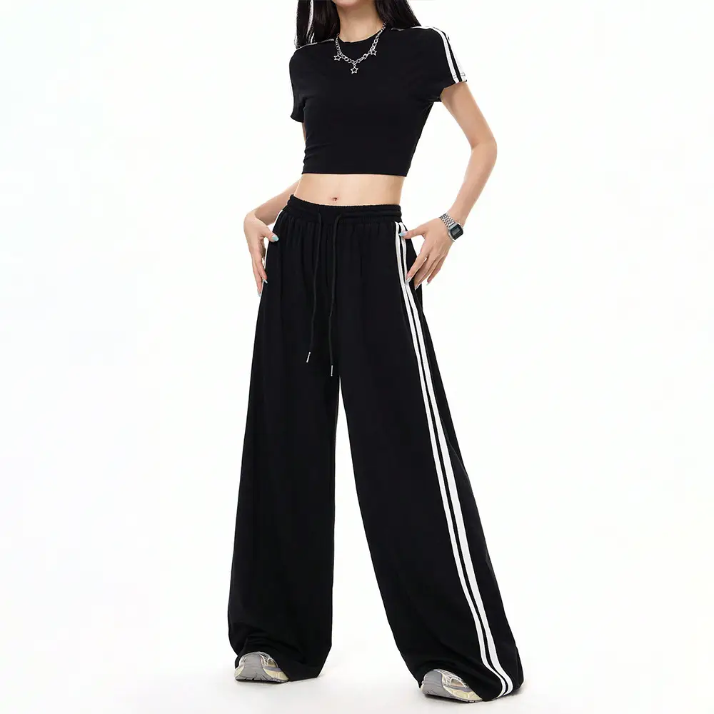 Sports Style Wide-leg Casual Pants Loose Draggle-tail Trousers