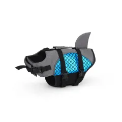 Pet Football Pattern Fish Tail Life Jacket - Blue - View 1