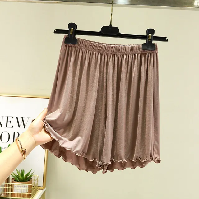 Summer High waist Loose fitting Skirt trousers Capri Pants Wide leg Coffee - Shop at LoveMi