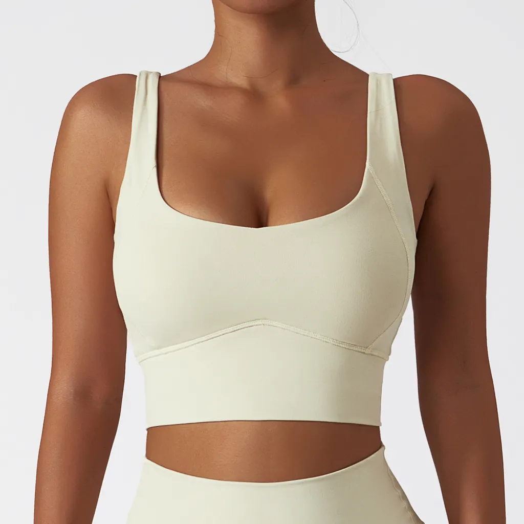 Running Sports Quick-drying Nude Feel Yoga Push Up Bras Shockproof Fitness Vest - Nude