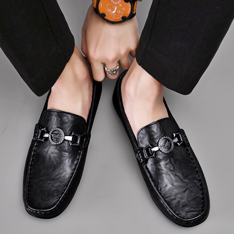 Mens Versatile Trendy Soft-leather Comfortable Casual Leather Shoes
