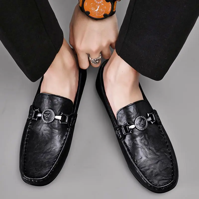 Mens Versatile Trendy Soft-leather Comfortable Casual Leather