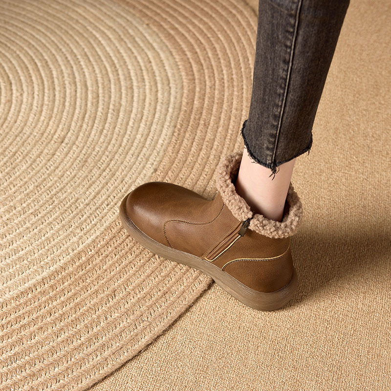 Women's round-toe low-heel ankle boots supplier image 2