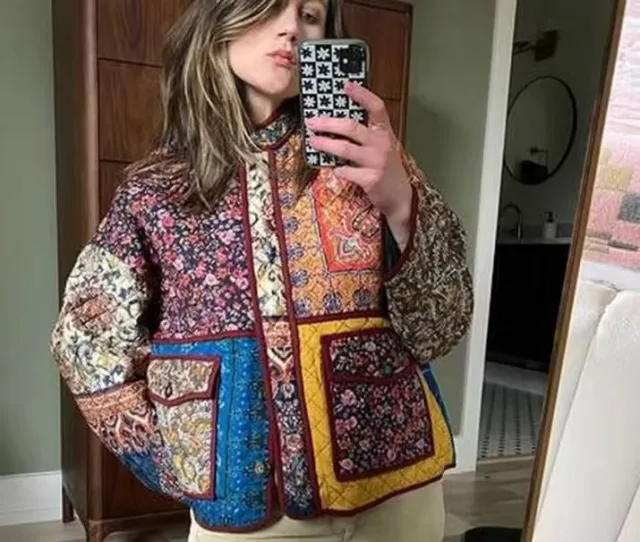 Positioning Printing Loose Cotton Coat Color - Shop at LoveMi