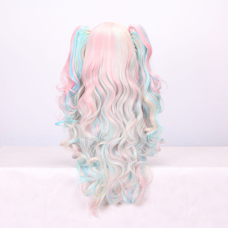 Double Ponytail Long Curly Full Wig