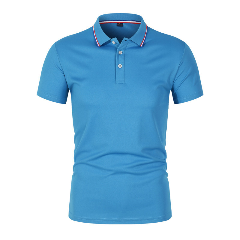 Men's Solid-color Turn-down Collar Breathable Short-sleeved Shirt