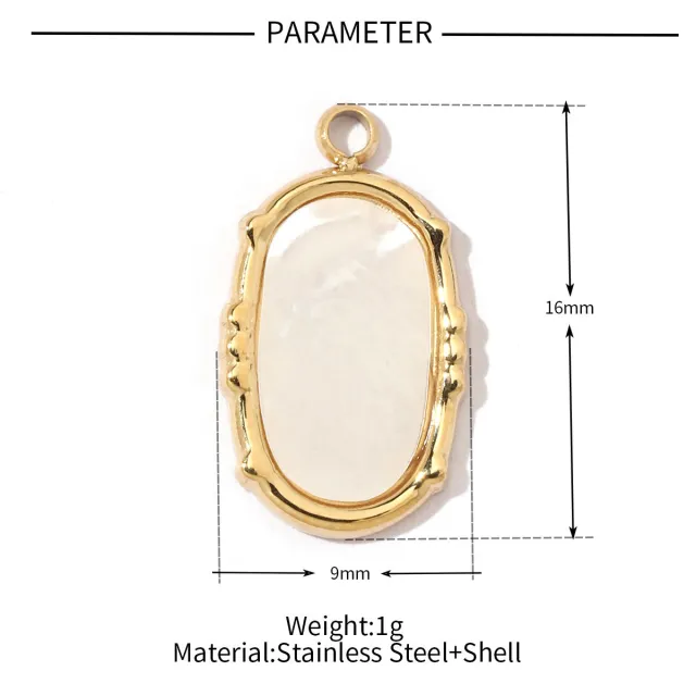 Bohemian Natural Stone Titanium Steel Necklace Pendant Oval Ornament Accessories Vg029X3 - Shop at LoveMi
