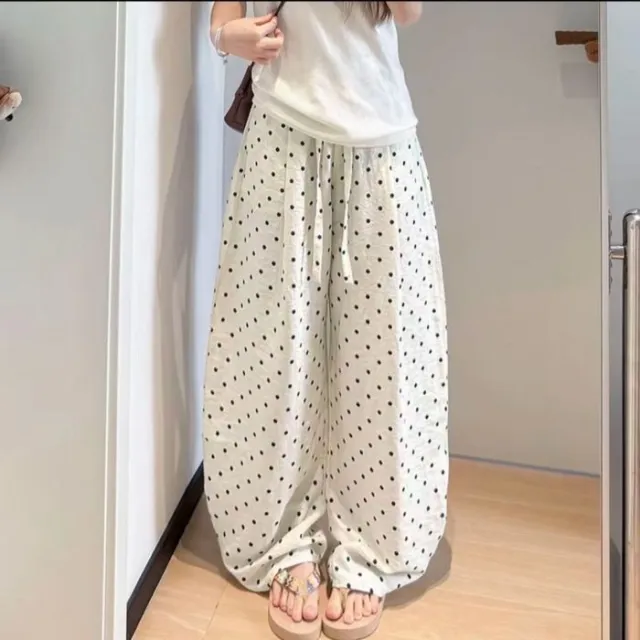 Womens Breathable High Waisted Straight Pants With A Drawstring Waist White - Shop at LoveMi