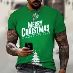 Fashion Christmas Short Sleeve Round Neck - A6118 - View 1