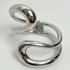 Female Niche Metal Geometry Streamlined Spring Bracelet - Silver Bracelet - View 1