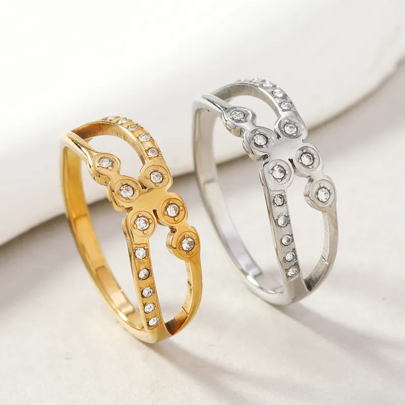 Stainless Steel Design Cut Hollow Couple Ring