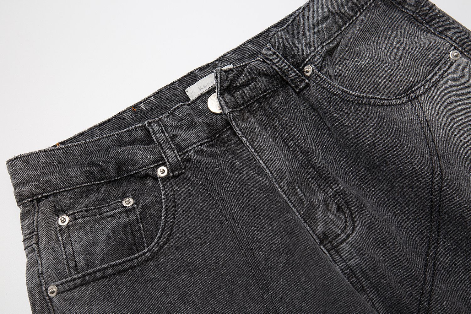 Title 9, Chaopai Worn-out Hole Straight High Waist Denim...