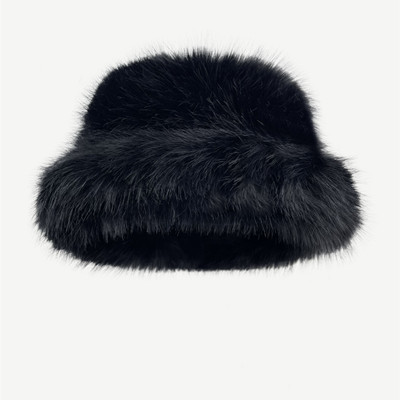 Women's High grade Faux Fur Straw Hat Winter New Black - Shop at LoveMi