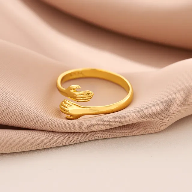 Creative Gold And Silver Personality Ring Copper Plating Yellow Gold - Shop at LoveMi